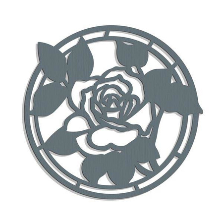 Dekoracyjny panel ażurowy, RÓŻA, DEKORACJA ŚCIENNA 3D,ORNAMENT, 60 cm, CZARNY