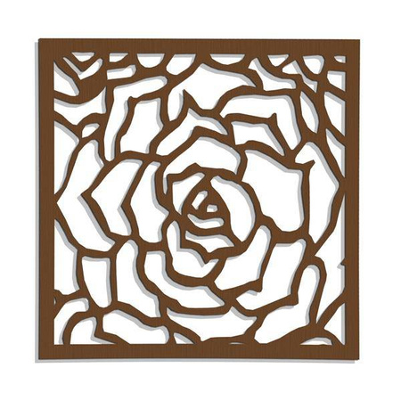 DEKORACYJNY PANEL AŻUROWY, ROSETTE, DYPTYK,DEKORACJA ŚCIENNA 3D, CZARNY