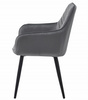 "Krzesło NANA - ciemny szary aksamit / nogi czarne x 2"