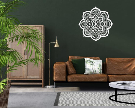 AŻUROWY PANEL DEKORACYJNY, MANDALA, YOGA, DEKORACJA ŚCIENNA 3D,ORNAMENT,BIAŁY