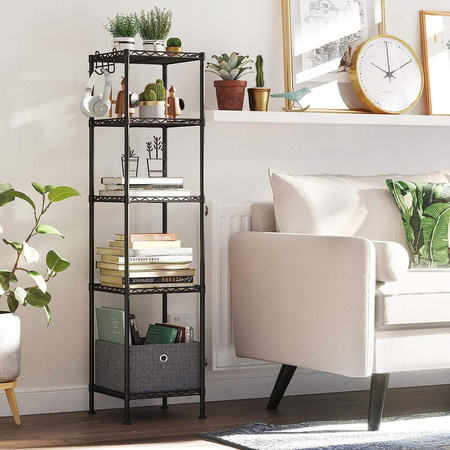 Czarny regał łazienkowy - 5-poziomowa metalowa półka do łazienki - SONGMICS LGR23BK