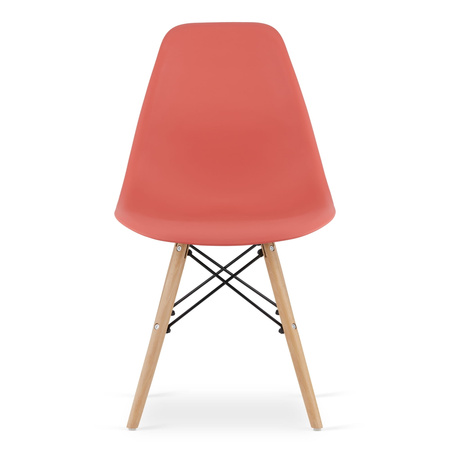 Krzesło OSAKA w kolorze cynober - Plastikowe krzesło o malinowym zabarwieniu