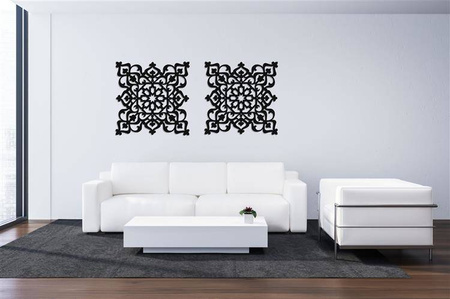 AŻUROWY PANEL DEKORACYJNY, STYL MAROKAŃSKI, DEKORACJA ŚCIENNA 3D, ORNAMENT, DYPTYK , ZŁOTY