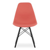 Krzesło OSAKA z tworzywa - Malinowe, lekko czerwone krzesło kuchenne na czarnych nogach