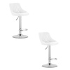 Hokery z ekoskóry KAST - Białe krzesła barowe z oparciem i regulacją (zestaw 2)
