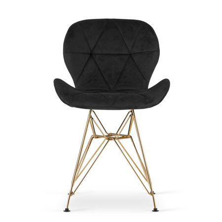 Czarne krzesła NEST - Welurowe, tapicerowane krzesła w stylu glamour (komplet 4)