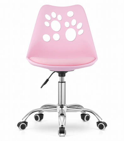 Krzesło PRINT różowe obrotowe na kółkach – z tworzywa sztucznego