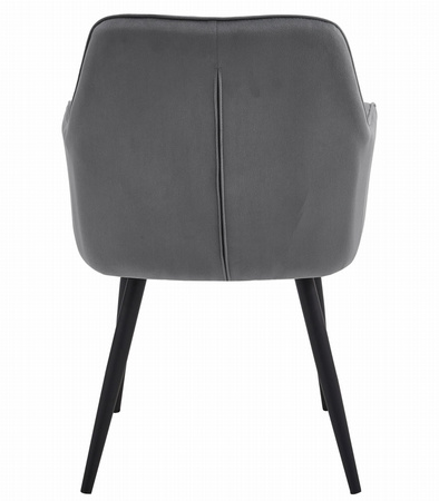 "Krzesło JORK - ciemny szary aksamit / nogi czarne x 1"