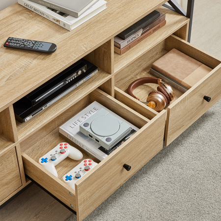 Rustykalna szafka RTV - Szafka pod telewizor z 3 szufladami (Dąb Sonoma) VASAGLE LTV301B11