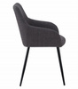 Kubełkowe krzesło BENI - Tapicerowane, grafitowe krzesło z podłokietnikami