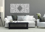 AŻUROWY TRYPTYK DEKORACYJNY, CLEMENTINE, DEKORACJA ŚCIENNA 3D, WŁOSKI STYL, ORNAMENT,75 x 160 cm, BIAŁY