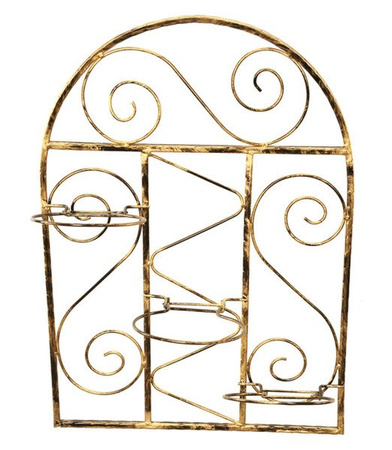 Kwietnik wiszący metalowy ścienny inspirowany art deco OKNO [wys. 63 cm]