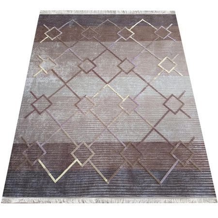 Dywan brązowy nowoczesny geometryczny wycinany Hypnotik 06 – 120x180 cm