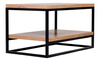Stolik kawowy industrialny z półką metal plus drewno ETIUDA / prostokątna ława loft / 100 x 60 cm