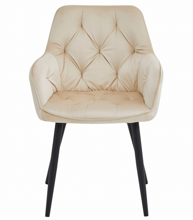 "Krzesło JORK - beż aksamit / nogi czarne x 1"