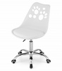 Krzesło PRINT białe plastikowe obrotowe na kółkach