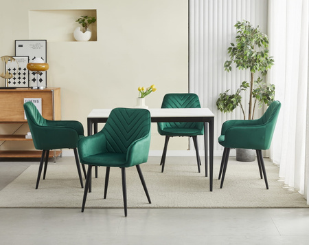 "Krzesło NANA - ciemna zieleń aksamit / nogi czarne x 1"