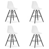 Białe hokery z tworzywa z czarnymi nogami LAMAL - Krzesła barowe do kuchni (4szt)