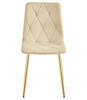 "Krzesło LIBRA - jasny beż aksamit / nogi kolor złoty x 3"