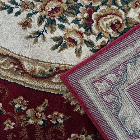 Klasyczny ekskluzywny bordowy dywan z rozetą Exclusive 04 N - 80x150 cm