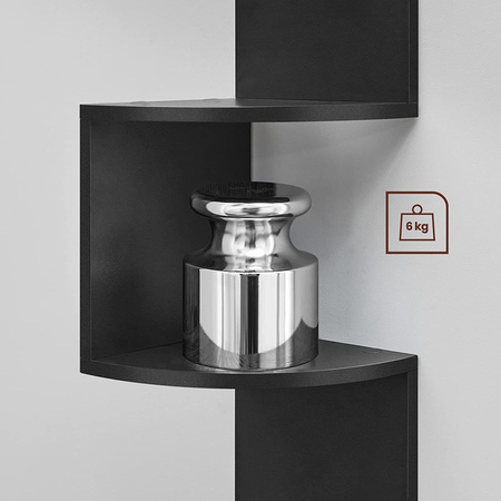 Narożna półka na książki - Narożny regał - Czarna półka ścienna - VASAGLE LBC072B01