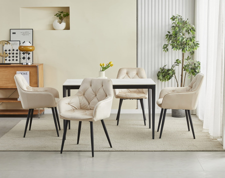 "Krzesło JORK - beż aksamit / nogi czarne x 1"