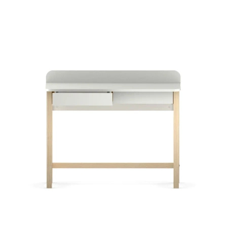 Biurko dziecięce VERYSIMPL B-DES8 – drewniane z przegrodą i dwiema szufladami