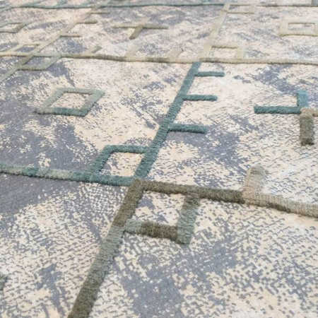 Dywan szary geometryczny wycinany nowoczesny Hypnotik 02 – 120x180 cm