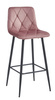 Krzesła barowe NADO - Tapicerowane, różowe hokery z oparciem (zestaw 2)