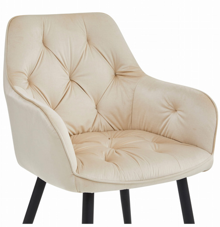 "Krzesło JORK - beż aksamit / nogi czarne x 1"