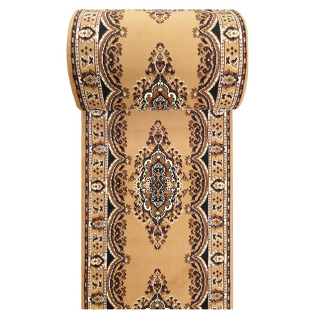 Chodnik dywanowy Alfa 06 brązowy – klasyczny wzór, cięty na wymiar, szer. 90 cm