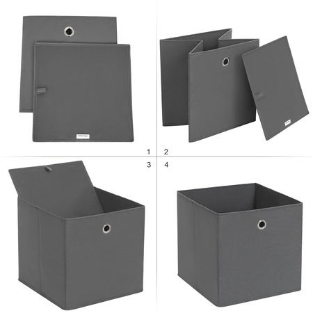 Szary organizer tekstylny do szafy z uchwytem 6 sztuk - SONGMICS RFB02G-3