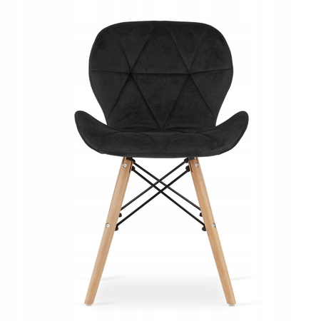 Czarny zestaw stół i 4 krzesła: Okrągły stół TODI 80cm i 4 czarne krzesła LAGO