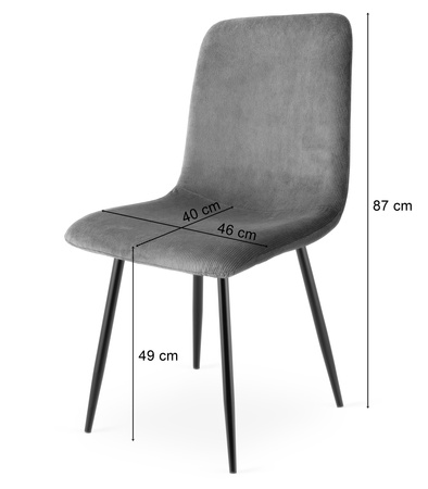 "Krzesło RIFT - szary sztruks / nogi kolor czarny x 1"