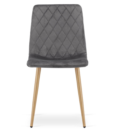 "Krzesło TURIN - ciemny szary aksamit / nogi kolor drewna x 1"