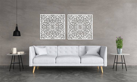 DEKORACYNY PANEL AŻUROWY, STYL MAROKAŃSKI, DEKORACJA ŚCIENNA 3D, ORNAMENT, DYPTYK, CZARNY