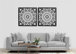 AŻUROWA DEKORACJA ŚCIENNA 3D, PANEL DEKORACYJNY, STRASBOURG, ORNAMENT, DYPTYK, CZARNY