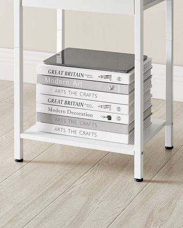 Szafka nocna z szufladą - Biały stolik nocny - Nakastlik - VASAGLE LGS021W14