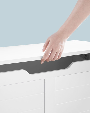 Biały ozdobny kufer drewniany - Skrzynia drewniana schowek - VASAGLE LSB063T14