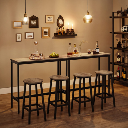 Taborety barowe do kuchni - Stołki barowe - Czarne hokery 2 sztuki - VASAGLE LBC032B02