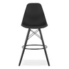 Czarne krzesła barowe z oparciem LAMAL (zestaw 2 sztuk) - Hokery do wyspy
