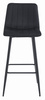 Czarny hoker POZZA - Tapicerowane krzesło barowe z oparciem