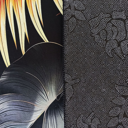 Dywan czarno złoty w liście nowoczesny BLACK and GOLD 06 - 80x150 cm