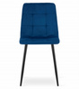 Tapicerowane krzesło granatowe z czarnymi nogami KARA - Krzesło do kuchni