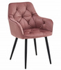 "Krzesło JORK - róż aksamit / nogi czarne x 2"