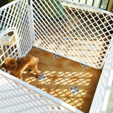 Biała zagroda dla szczeniąt 90x90cm - Kojec, zagroda, wybieg dla psów