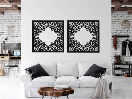 DEKORACYJNY PANEL AŻUROWY, FLOREALI, DEKORACJA ŚCIENNA 3D, ORNAMENT, DYPTYK, BIAŁY