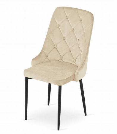 Beżowe krzesło CAPRI - Eleganckie, tapicerowane krzesło do jadalni