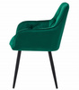 "Krzesło JORK - ciemna zieleń aksamit / nogi czarne x 2"