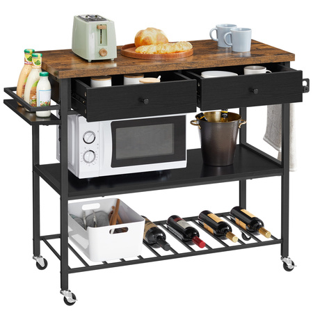 Wyspa kuchenna z półkami - Półka kuchenna na kółkach - Regał - VASAGLE KKI003B01